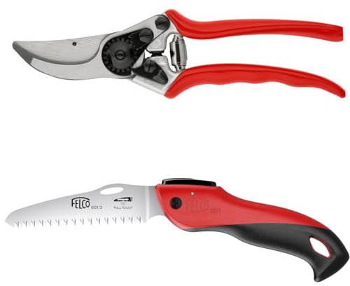 FELCO Ensemble sécateur FELCO 11 et scie pliante 601, outils indispensables pour le jardinage, coupe précise et vigne