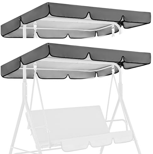 Capota para Columpio De Patio: Universal Toldo Fundas para Balancines 210 X 145 cm, Cubierta del Toldo para Columpio, Cubierta Toldos para Columpios Impermeable (Gris)