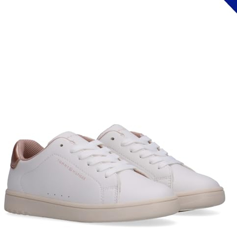 Tommy Hilfiger Sneakers Basse Stringate, Jack, Bianco sporto/Oro Rosa