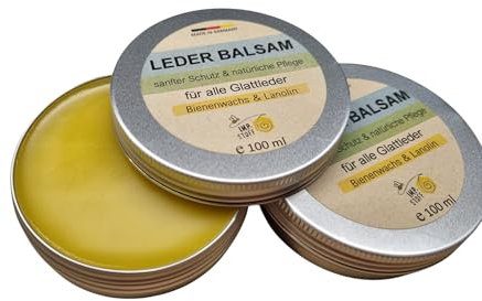 IMP STOFF der LEDERBALSAM mit Bienenwachs aus eigener Bio Imkerei, Lanolin (Wollfett) u. Olivenöl | für alle Glattleder | farblos | Dose 100 ml – natürliche Lederpflege | Made in Germany