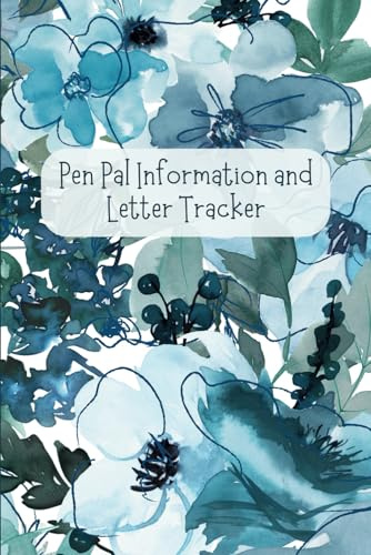 Pen Pal Information and Letter Tracker - 6x9 - 102 Pages - Blue Floral Theme