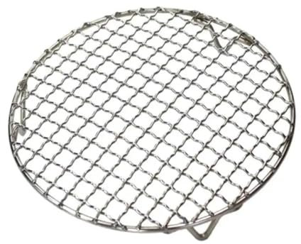 XIRUIFI Griglia in acciaio inox 304 da 15-60 cm, con piede/griglia rotonda, griglia di raffreddamento e strumento da campeggio all'aperto, supporto per barbecue da campeggio all'aperto (24 cm)