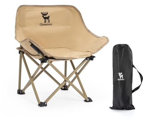 Qunature Camping Folding Chair, Portable with Carry Handle, Up to 60kg