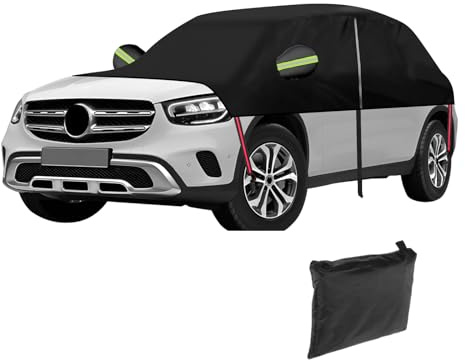 Telo copriauto compatibile con Mercedes Benz GLC (2016-2022), tessuto Oxford 420D, mezza copertura per auto, 100% impermeabile, protezione da neve, ghiaccio, gelo e polvere