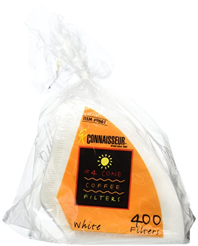 Rockline Industries #4 Cone Coffee Filters - Oxygen Cleansed- 400 Count, White, CECOMINOD065352