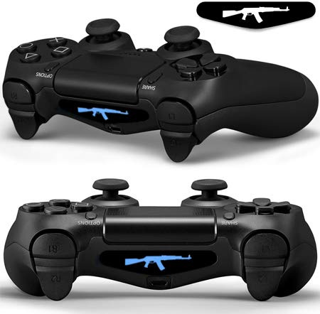 SKINOWN Pair of Gun AK47 LED Light Bar Vinyl Decal 2PCS Sticker Cover Skins for PS4 Controllers
