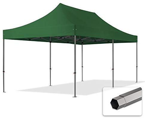 TOOLPORT 3x6 m Tonnelle Tente Pliante Barnum Acier, PES 750, Vert foncé