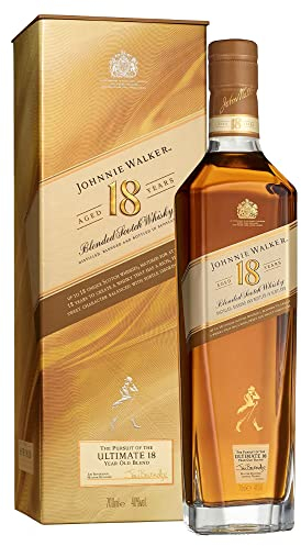 Johnnie Walker Aged 18 Years | Blended Scotch Whisky | 40% vol | 70cl | With Gift Box | Scottish Whisky | Notes Of Spice | Sweet Fruit & Cream |Neat Or In Mixed Drinks | Perfect for Gifts