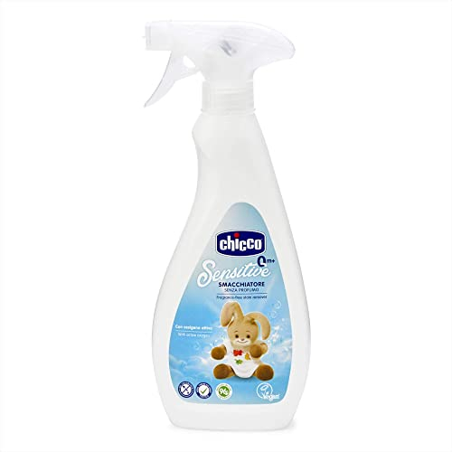 Chicco Sensitive Smacchiatore senza Profumo con Ossigeno Attivo, Rimuove Macchie, anche per Tessuti Colorati, 0+ Mesi, 500 ml