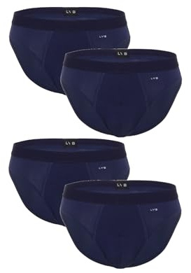 Lovable Slip in Cotone Elasticizzato | Multipack 4 Pezzi | Comodi e Traspiranti | Intimo Basic Comfort Quotidiano | Mutande Uomo X4, Blu per 4, 7/XXL