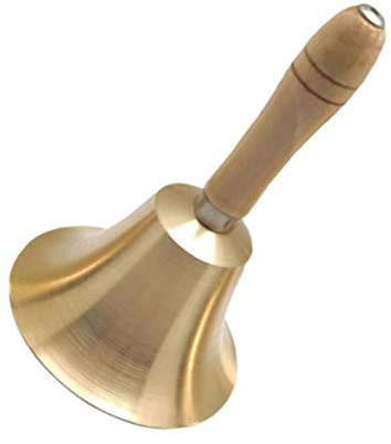 Toddmomy Goldene Handglocke Weihnachten Jingle Bell Metall Laute Glocke Restaurant Hotel Anruf Glocke Hochzeitsglocke Glocken Jingle Stick Rassel Shaker Spielzeug für Heimschule Restaurant