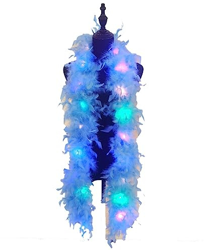 1,8 m kalkon fjäder boa LED-remsa för kvinnor för dans bröllop hantverk fest cosplay halloween julgranstillbehör hantverk fjädrar