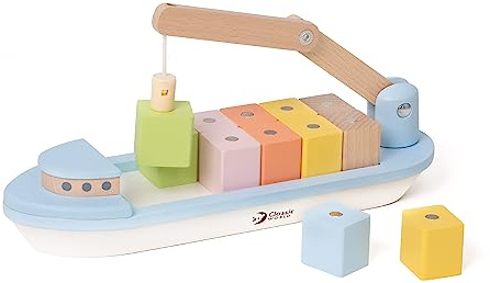 Classic World Magnetspiel Schiff ab 2 Jahre | Montessori Spielzeug 2 Jahre | Holzspielzeug für unterwegs | Magnetspiel ab 2 | Magnetspiel Kinder | Holzspielzeug Baby | Spielzeug ab 2 Jahre