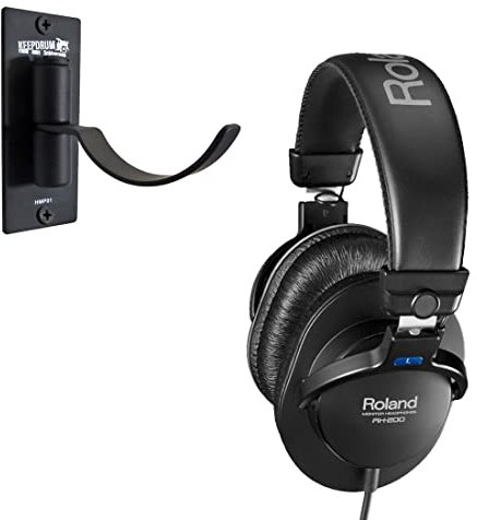 Roland RH-200 Monitor Headphones Black + Keepdrum Wall Mount