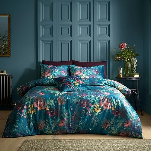 Catherine Lansfield Bridgerton Romantic Floral King Duvet Cover Set with Pillowcases Teal