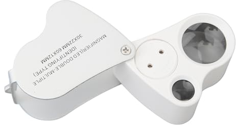 Taschenmikroskop, 30X 60X Hand-Minimikroskop, Clip-On-Lupe mit LED-Licht, für Schmuck, Münzen, Stempelpflanzen