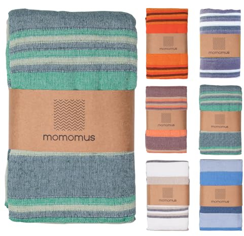 MOMOMUS Telo da Picnic per Spiaggia e Campeggio - XXL, Antisabbia e Compatto - Coperta da Picnic Pieghevole o Stuoia da Mare Leggera - Verde, 210x240 cm
