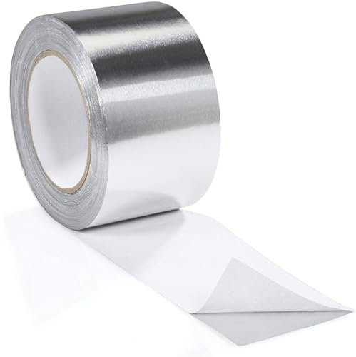Trade Store Reinforced Aluminium Tape - Foil Tape - 3 x 48mm x 45m Roll - High Tack, Tear Resistant - Ideal for HVAC, Insulation, Duct Sealing - Water & Weather Resistant - Enhances Energy Efficiency