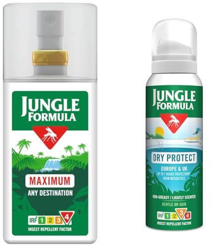 Jungle Formula Maximum Insect Repellent 90ml + Jungle Formula Dry Protect Aerosol, 125 ml x 1 Units