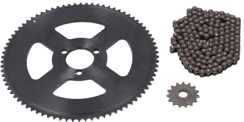 Kit de Piñón de Cadena 25H, Piñón Delantero de Acero de 10 Mm, Piñón Delantero 15T de 29 Mm, Piñón Trasero 80T, Cadena de Transmisión de 146 Eslabones para Mini Motocicleta ATV