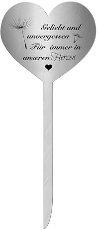 Decorazione per tomba, resistente alle intemperie, in acciaio inox, a forma di cuore, decorazione per tomba, resistente alle intemperie, decorazione per cimitero (stile B)