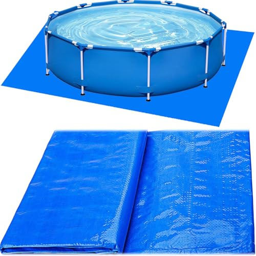 WINOK Pool Bodenplane 340 x 240 cm Rechteckig Poolunterlage Bodenschutz, PE Polyester Material, Wasserdicht und Reißfest, Bodenschutzplane für Aufstellpools und Rahmenpools