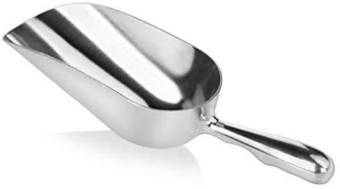 New Star Foodservice 34509 One-Piece Cast Aluminum Round Bottom Bar Ice Flour Utility Scoop, 5-Ounce, Silver (Hand Wash Only)