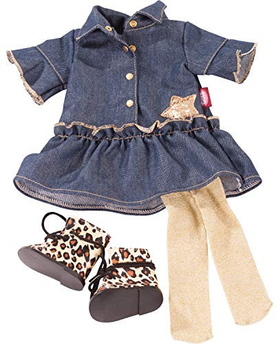 Götz 3403261 Kombination Golden Coolness - Puppenbekleidung-Set Gr. XL - 4-teiliges Bekleidungs- und Zubehörset für Stehpuppen von 45 - 50 cm
