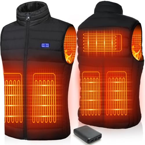 Unzipp Gilet Chauffant, Gilet Chauffant Homme Femme Avec Batterie Incluse/Unisex Veste Chauffante 3 Niveaux de Température, Pour L'hiver Chaleur Intérieure
