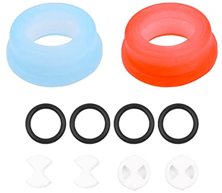 Tiardey Raccords de Robinet Bobine en laiton Disque en céramique et rondelles en Silicone Inserts Joints 1/2 Tour Anneaux pour Robinet de Robinet qui fuit Réparation de Robinet