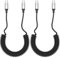 Acecene Spiralkabel USB C auf USB C, 2 Stück Android Auto 3A Schnellladekabel USB C Kabel Kurz, Handy Ladekabel USB Typ C Datenkabel für MacBook iPad iPhone 15 16 Pro Samsung Xiaomi Huawei - Schwarz