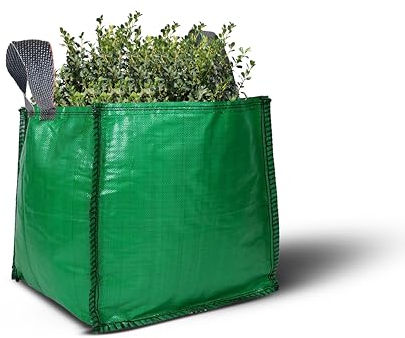 PRIMES DIY Garden Bags 90 Litre Premium Grade, Industrial Fabric and Handles, Heavy Duty/Green Sacks, Plant waste grass and Leaves, Collecting Garden, Waste Builders Bags - 45 x 45 x 45 CM(Pack1)