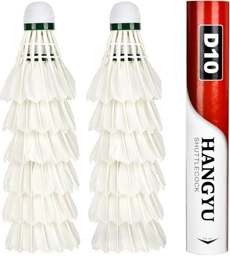 JACMKEON 12 Pack Duck Feather Badminton Shuttlecocks Badminton Balls with High Stability and Durability for Training or Outdoor Sports