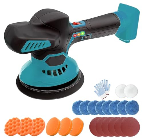 Starmingstm Buffer Polisher Compatible with Makita 18V Battery,Cordless Car Polishing Machine,6 Variable Speed,Orbital Polisher for Auto Detailing/Polishing/Waxing/Scratch Removing(No Battery)