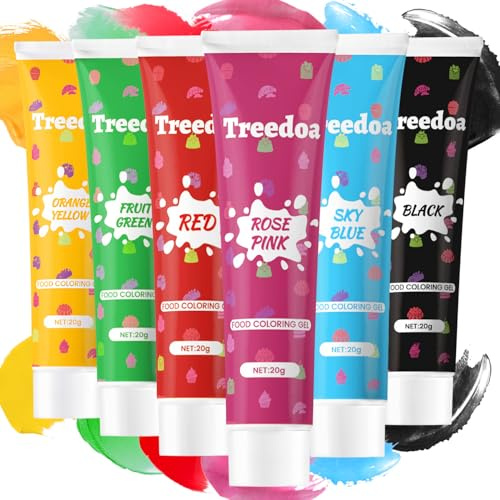 Colorants Alimentaires Gel, 20g x 6Pcs Liquide Colorant Alimentaire Vibrant Hautement Concentrés Colorants Pour Décoration de Gâteaux, Œufs de Pâques, Pâtisserie, Biscuits, Fondant,Glaçage (Pour 14+)