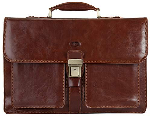 piké Aktentasche SANNIO Echt Leder Herren | Made in Italy, Business Tasche, Bürotasche für Dokumente, Ledertasche Smartphonefach, Herren Umhängetasche | 016696