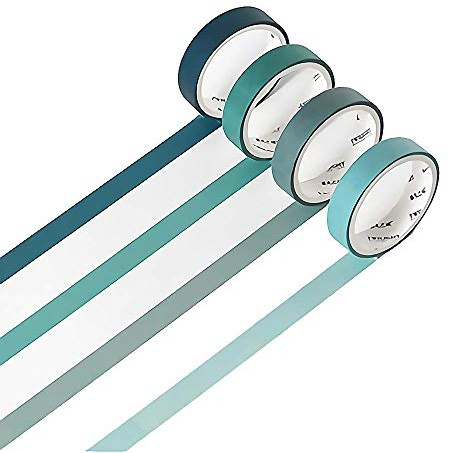 YUBBAEX Juego de 4 Verde Washi Tape, de color natural para manualidades, manualidades decorativas, regalos, álbumes de recortes, color natural Type 1