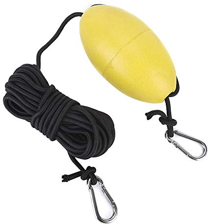 Schwimmboje, Ruderboot Schleppseil Schwimmleine mit Edelstahl-Kajakhaken Eva-Boje