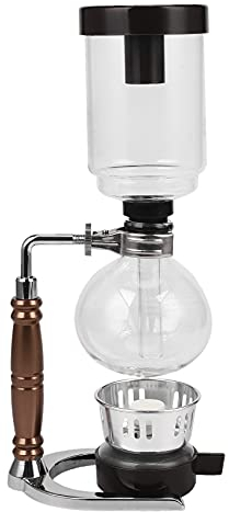 Dasertoe Cafetera de sifón de estilo japonés, olla de sifón de té, cafetera al vacío, filtro de máquina de café, 3 tazas