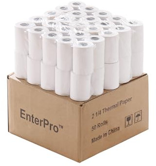 EnterPro Thermopapier für Kassensysteme, 57mm*18m, Kassenrollen, Bonrollen für Registrierkasse mit Bondrucker, Thermorollen (50 Rollen)