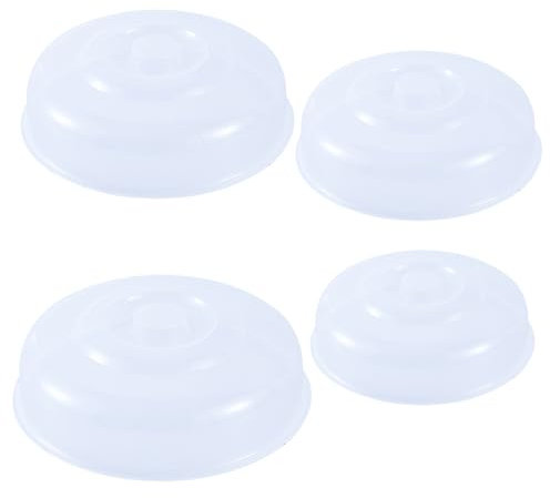 4pcs Couvre d'éclaboussures micro-ondes 4 taille Rond Couvre micro-ondes clairs Couvercle des aliments en plastique Couvercle de garde d'éclaboussures résistants à la chaleur avec poignée de poigné
