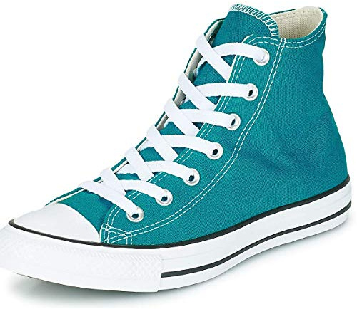 Divadames Womens High Top Lace Up Flat Canvas Pumps Ladies Casual Plain Shoes Size (Turquoise, UK Footwear Size System, Adult, Women, Numeric, Medium, 5)
