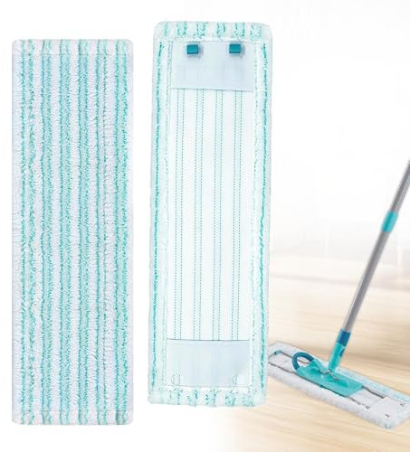 2 Stück Wischbezug Ersatzbezug für Leifheit Profi XL Micro Duo/Profi XL Cotton Plus 41cm Bodenwischer Ersatzbezug für alle Bodenarten 2-Faser-System Mikrofaser Putzlappen für Fliesen und Laminat