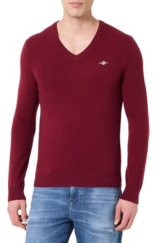 GANT herr Extrafine Lambswool V-neck Pullover-tröja