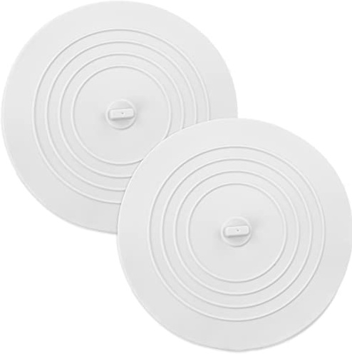 2 pezzi tappo di scarico in silicone, copri scarico doccia, filtro scarico doccia, bianco, per vasca da bagno, per lavandino, per cucina, bagno, lavanderia