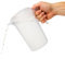 CHEFZOCO Jarra de Plástico, Jarra de Agua de 1 Litro con Tapa, Jarras para servir bebidas frías, Apto para calentar en microondas o congelar, Longitud 16.5 cm, Capacidad 1 Litro