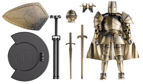 Generisch Figura d'azione medievale Knight | 5,51 pollici Cavaliere Action Figure Modello | Figura mobile robot nel design medievale con testa rotante per collezione decorazione o giocattoli