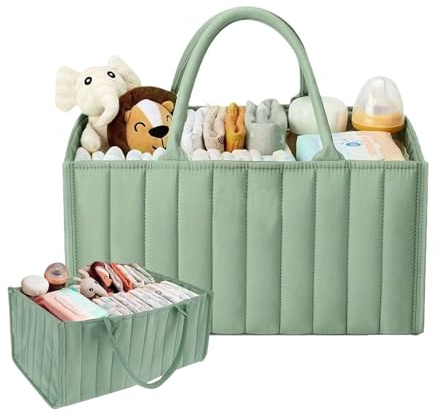 Organisateur de couches - 14.17x5.51x14.17 pouces Caddy Light Handle pour pépinière, chevet avec fonction de rangement imperméable, organisateurs de bébés pour douche, bain, salle de bain, bureau, cad