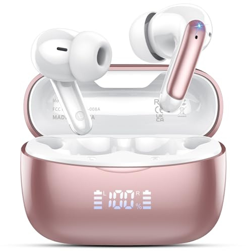 AI Traducteur Vocal Instantané, Bluetooth 5.4 Ecouteurs sans Fil 56H Ecouteur Traducteur Instantané avec 164 Langues et 7 Modes de Traduction, ENC Réduction Antibruit Mic pour Voyage/Affaires/Études