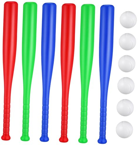 Hohopeti Set de Baseball Plastique pour Garçon Fille Kit de Jeu Extérieur avec Battes et Balles Baseball Sûr et Léger pour Garçons et Filles pour Activités Plein Air et Couleur Aléatoire